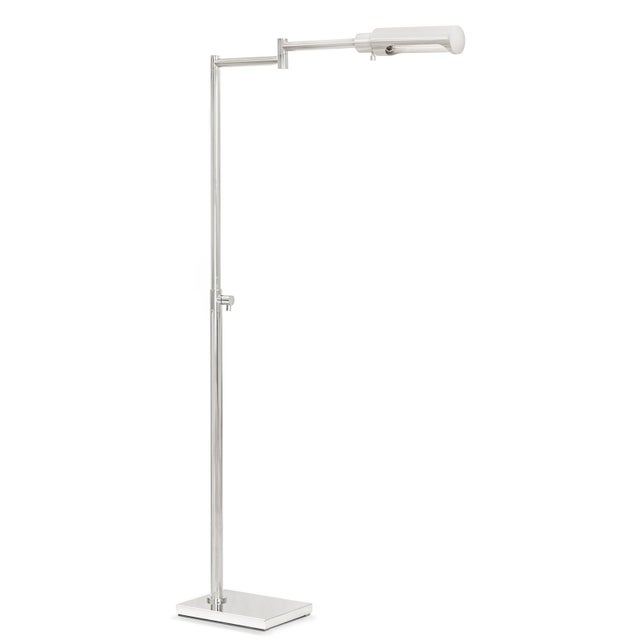 Metal Regina Andrew Noble Floor Task Reading Lamp, Polished Nickel For Sale - Image 7 of 7