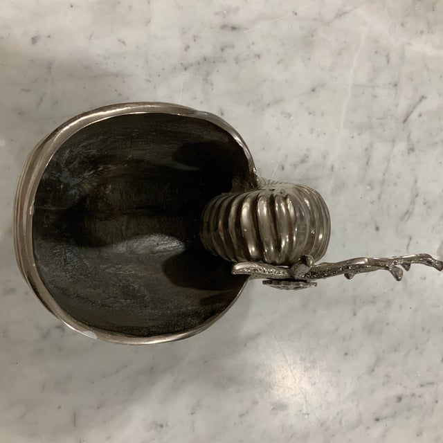 Sculptural Nautilus Shell Wine Cooler / Holder in Nickel-Plated Aluminum - Palm Beach Regency, Coastal, Beach House Must Have - See Pics! For Sale - Image 10 of 11