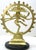 This mid-century vintage brass sculpture depicts Lord Shiva performing his cosmic dance as Nataraja, the divine king of...