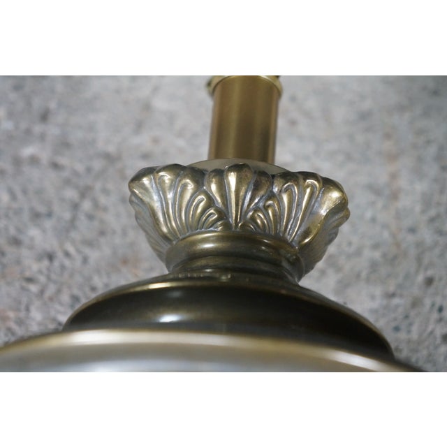2 Art Deco Hollywood Regency Style Tapered Brass Buffet Table Lamps Pair For Sale - Image 10 of 16