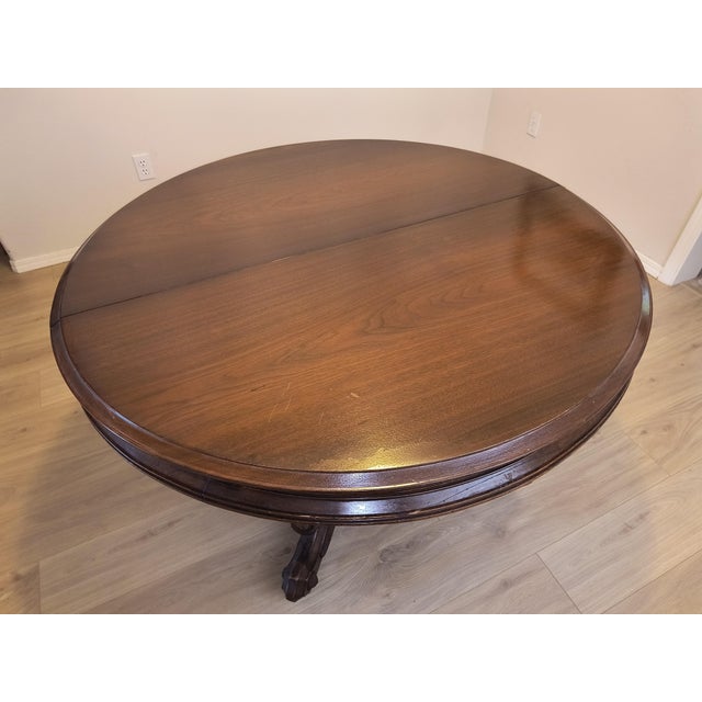 Antique Walnut Pedestal Dining Table For Sale In Portland, OR - Image 6 of 9