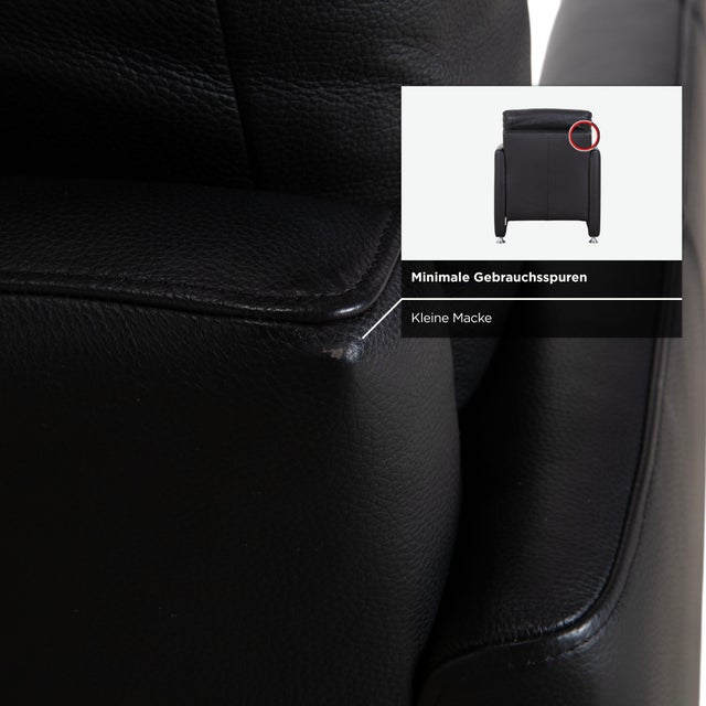 Animal Skin Black Leather Lounge Chair from Ewald Schillig For Sale - Image 7 of 14