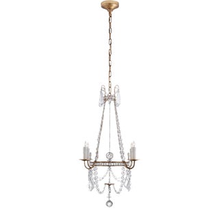 J. Randall Powers for Visual Comfort Signature Sharon Small Chandelier in Gilded Iron with Crystal Trim For Sale