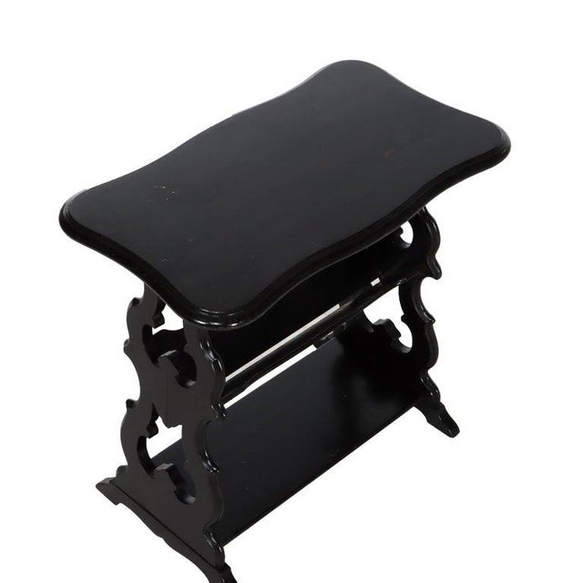 1900 - 1909 Antique Ebonized Cherry Cut Out Side Table C1900 For Sale - Image 5 of 9