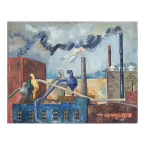 Factories - Industrial Landscape in Oil on Linen by Doris Lyons Hoover