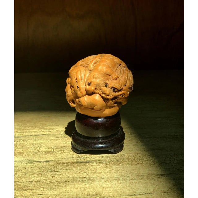Carved Japanese Okimono on Stand For Sale - Image 10 of 11