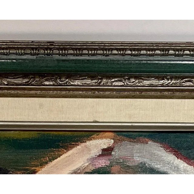 Army Green 1970s Oil on Canvas Portrait by Hannah Dalbey - For Sale - Image 8 of 8