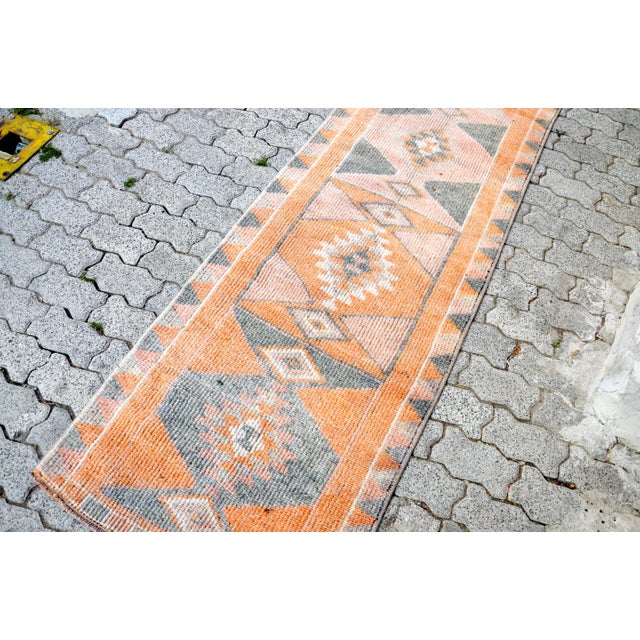 Rustic Turkish Handmade Long Runner Rug For Sale - Image 4 of 11