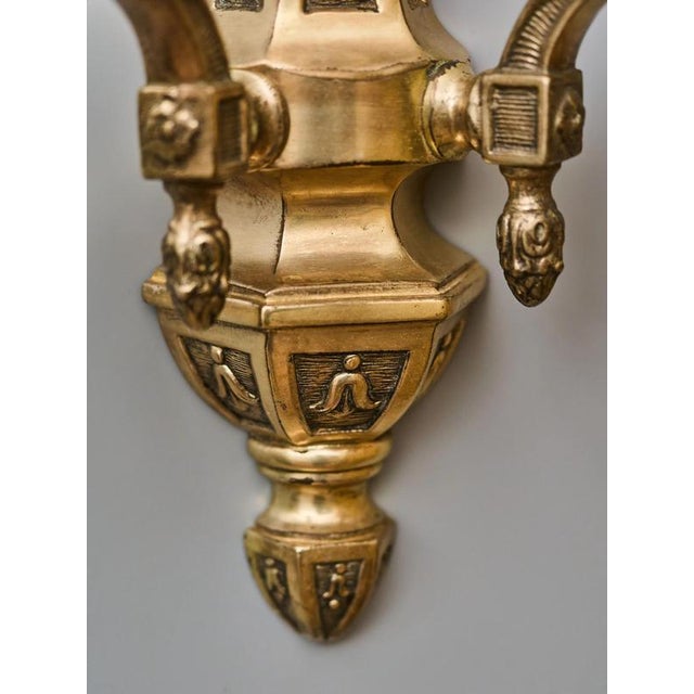 Gold Neo-Renaissance Brass Wall Sconces, Set of 2 For Sale - Image 8 of 10