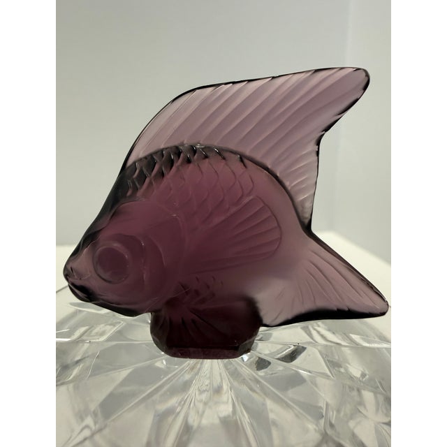 Late 20th Century Lalique Amethyst Crystal Fish Sculpture – Signed Lalique France For Sale - Image 11 of 11