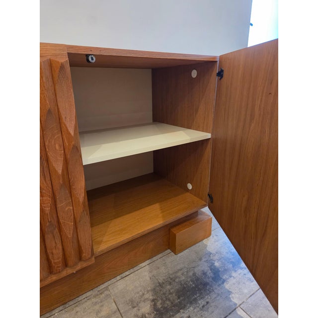 Large Brutalist Oak Sideboard from Aurora, 1975 For Sale - Image 11 of 16