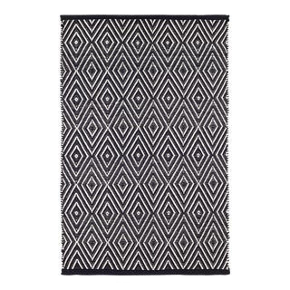 Dash & Albert by Annie Selke Diamond Black/Ivory Indoor/Outdoor Rug, 7' 6" x 9' 6" For Sale