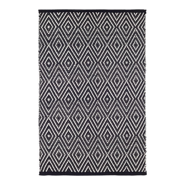 Dash & Albert by Annie Selke Diamond Black/Ivory Indoor/Outdoor Rug, 8' x 10' For Sale