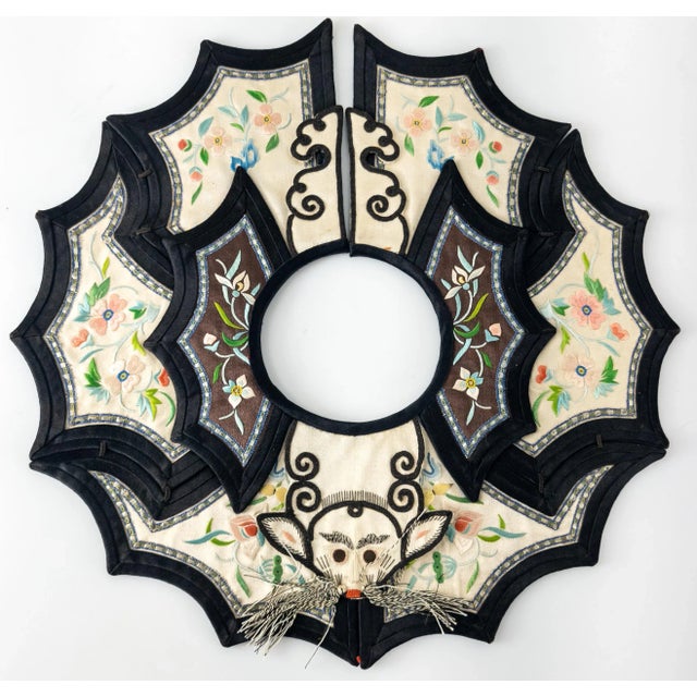 19th Century Chinese Silk Embroidered Child's Robe Collar With Mouse For Sale - Image 10 of 10