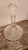 Vintage clear glass decanter with spherical topper