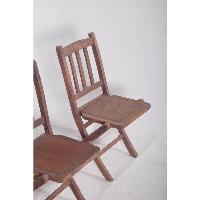 Wooden Folding Chairs, 1950, Set of 4 For Sale - Image 6 of 11