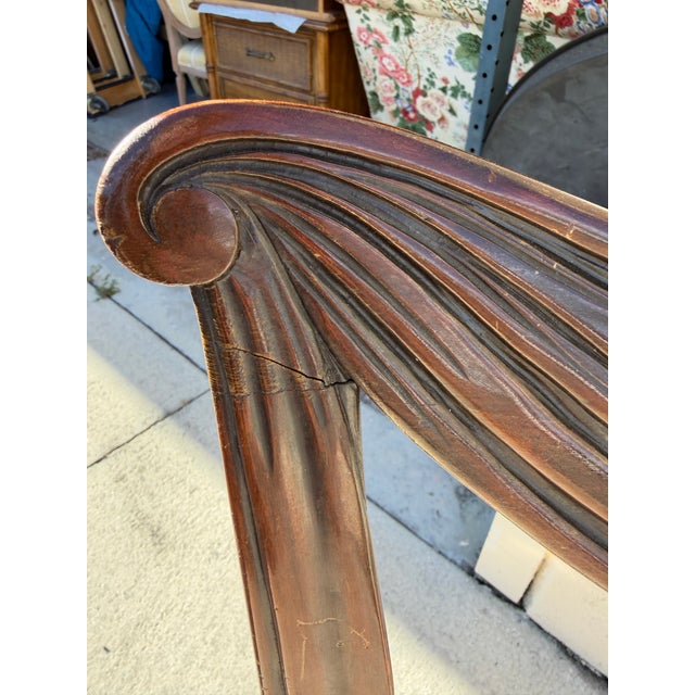 1940s Hollywood Regency Carved Wood Swag-Back Chairs in the Manner of Grosfeld House For Sale - Image 10 of 12