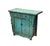Abstract Vintage Distressed Teal Blue Green Carved Apron Console Table For Sale - Image 3 of 10
