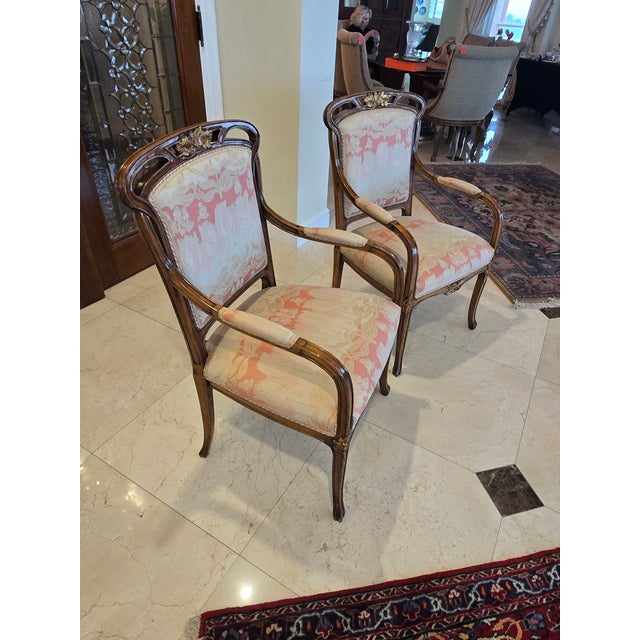 Late 19th Century French Art Nouveau Fauteuils Manner of Majorelle - A Pair For Sale - Image 9 of 12