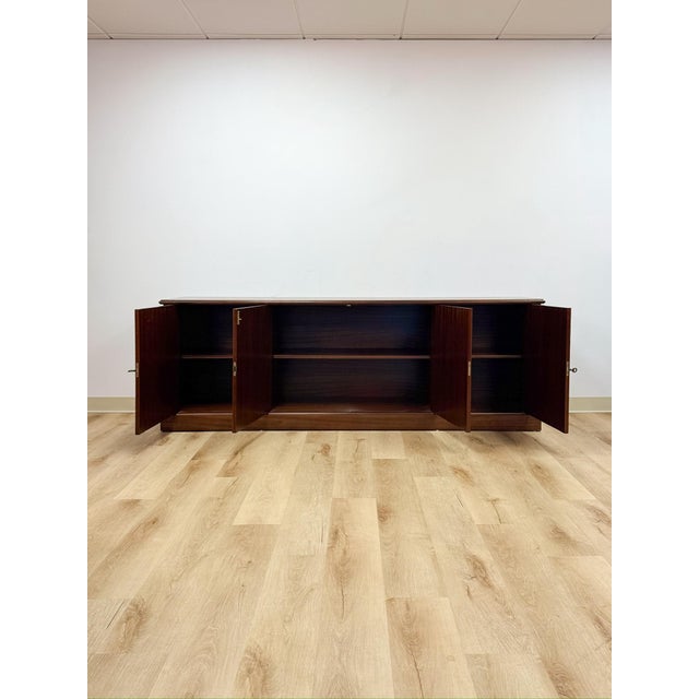 Aurora Mahogany Credenza Sideboard Locking Belgium Mid Century Transitional For Sale - Image 13 of 18