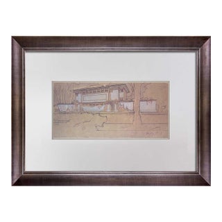 Frank Lloyd Wright “Thomas Hardy House” Framed Limited Edition Lithograph, Racine Wisconsin For Sale