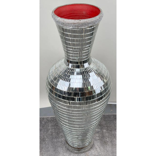 Monumental Art Deco Style Micro Mosaic Mirrored Over Clay Urns, a Pair For Sale In New York - Image 6 of 12