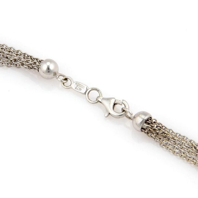 Gemstone Mid 20th Century Rina Limor 18k White Gold Chalcedony Diamond Pendant Chain Necklace For Sale - Image 7 of 7