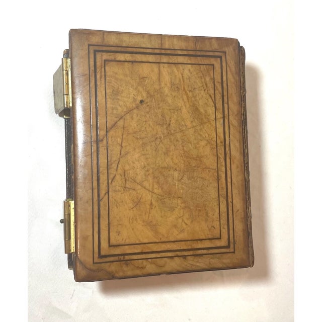 Antique 1800's Handmade Inlaid Marquetry Wood Brass Photo Album W/ Photographs For Sale In New York - Image 6 of 12