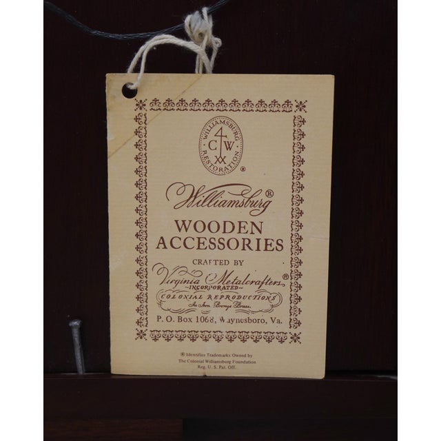 Virginia Metalcrafters Colonial Williamsburg Mahogany Shelf & Mirror For Sale - Image 10 of 10