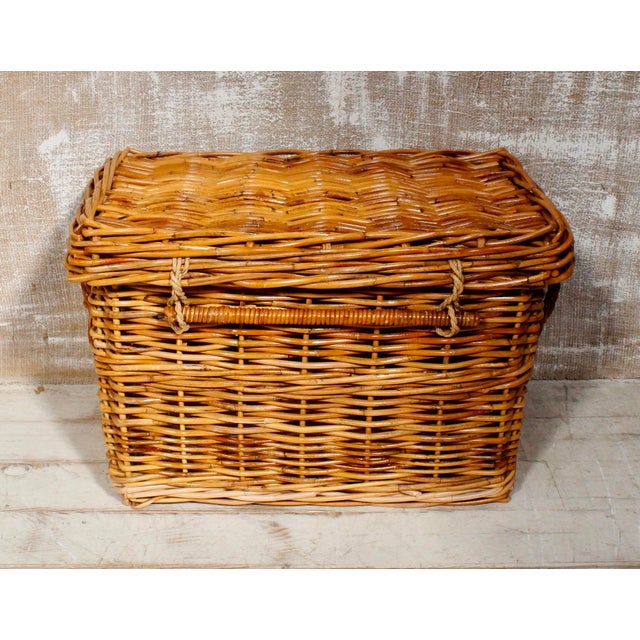 Vintage Wicker Log Basket, 1960 For Sale - Image 9 of 9
