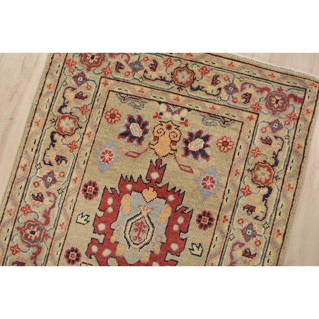 Kazak Runner 2’8” X 9’8” Beige Wool Traditional Hand-Knotted Oriental Rug For Sale In Philadelphia - Image 6 of 13