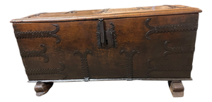 Spanish Chest with Decorative Wrought Iron Bands