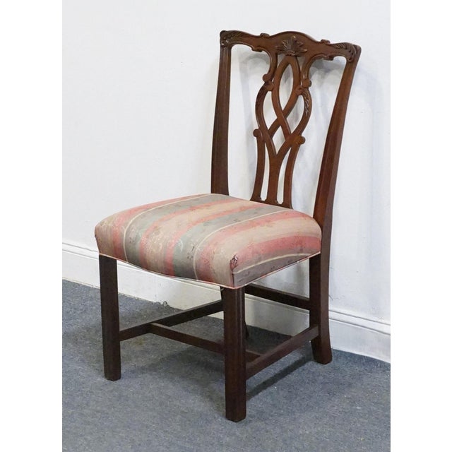 Kindel Furniture Kindel Furniture Solid Mahogany Traditional Chippendale Style Dining Side Chair 76-070 - Oxford Finish For Sale - Image 4 of 11