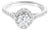 14K White Gold 1.00 Cttw Lab-Grown Diamond Oval Shaped Halo Engagement Ring (F-G Color, VS1-VS2 Clarity) - Ring - Size 5 For Sale