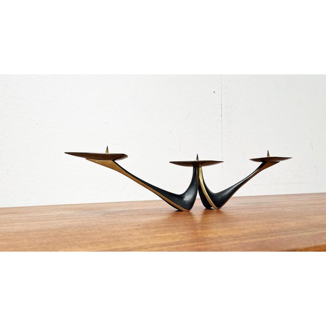 Mid-Century German Metal Candleholder by Klaus Ullrich for Faber & Schumacher, 1950s, in Very Good conditions. Designed...