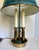 Vintage French Empire Revival Blue Tole and Brass Bouillotte Lamp For Sale - Image 10 of 14