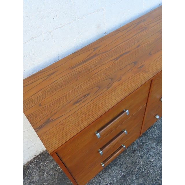 Mid Century Modern Royal Palm Solid Oak Long Low Dresser 5882 For Sale - Image 12 of 18