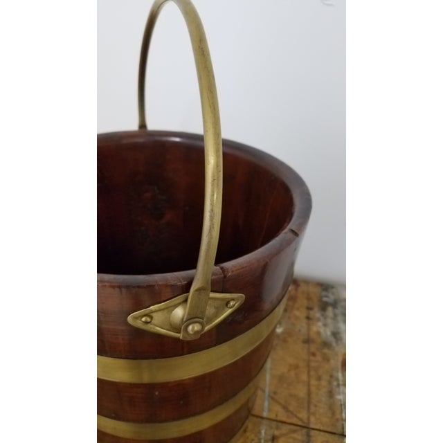 Antique Irish Peat Bucket With Brass Straps and Handle Chairish