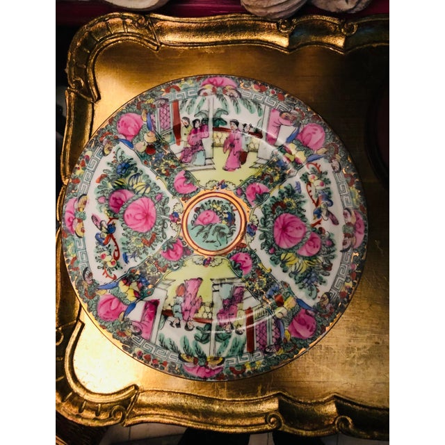 Beautiful Antique Mandarin Export Porcelain Rose plate perfect addition for collectors.