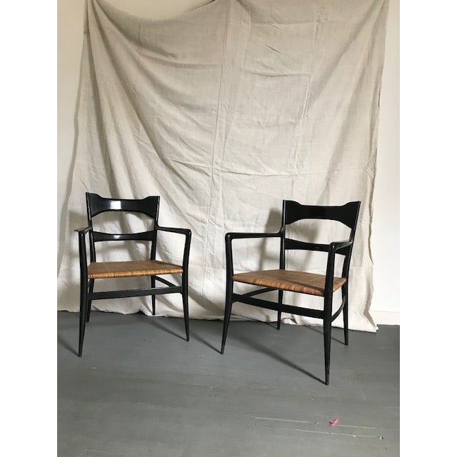 1960s Vintage Italian Gio Ponti's Manufacturing Company's Chairs- a Pair For Sale In New York - Image 6 of 7