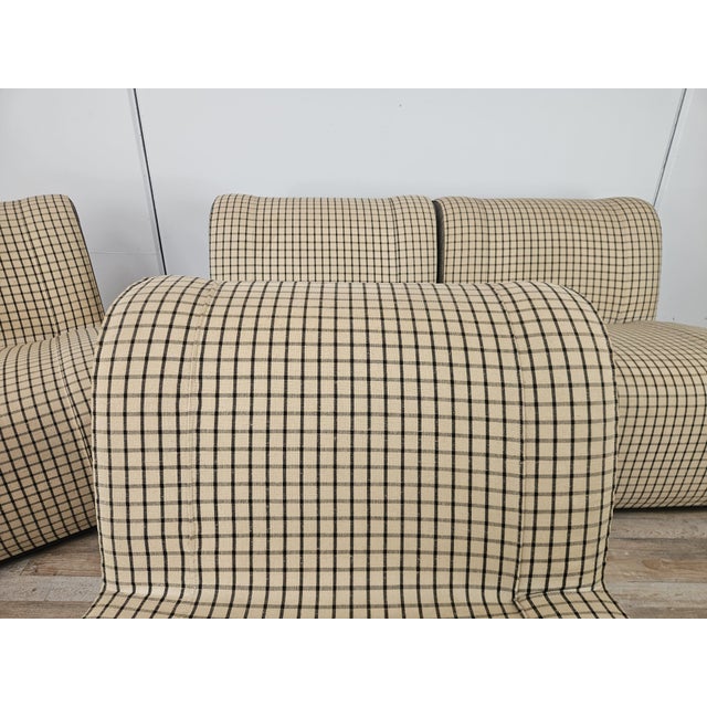 Modular Sofa in Checked Fabric, 1970, Set of 4 For Sale - Image 4 of 18
