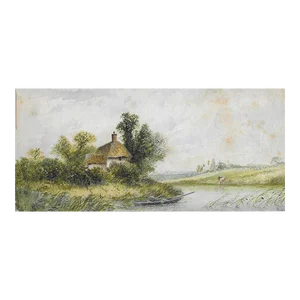Antique Edward Lait English Landscape With Prince of Wales Provenance