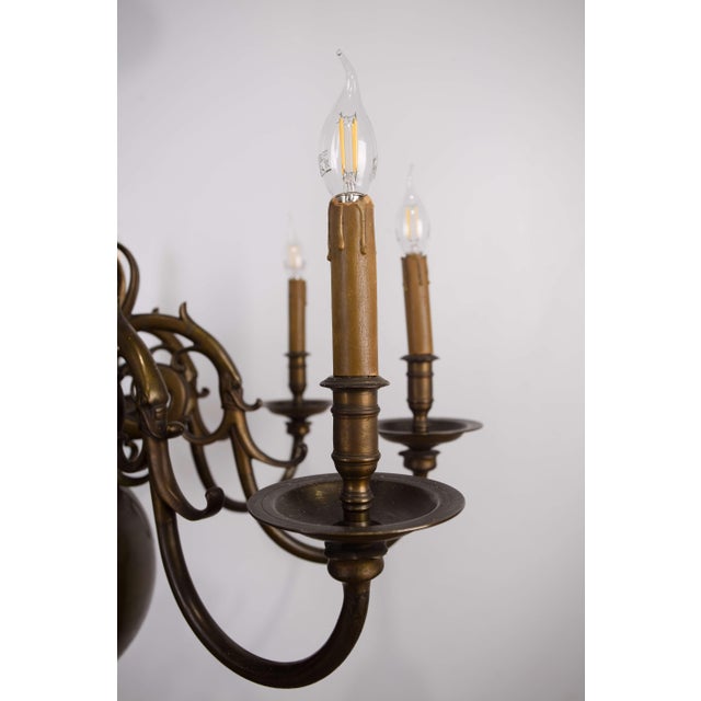 19th Century Antique 19th Century Dutch Bronze Chandelier with Eight Arms For Sale - Image 5 of 9