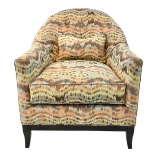 J Bertrum for Robert Allen Flame Stich Modern Club Chair For Sale