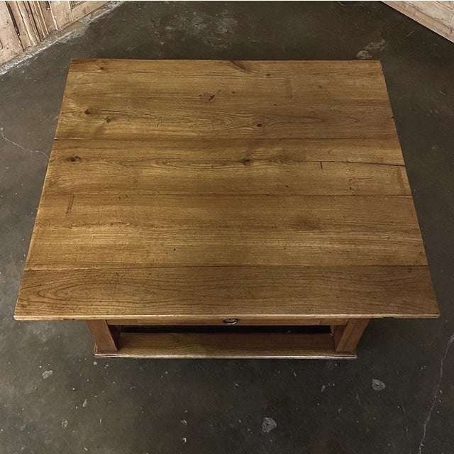 Wood 19th Century Rustic Country French Fruitwood Coffee Table For Sale - Image 7 of 14