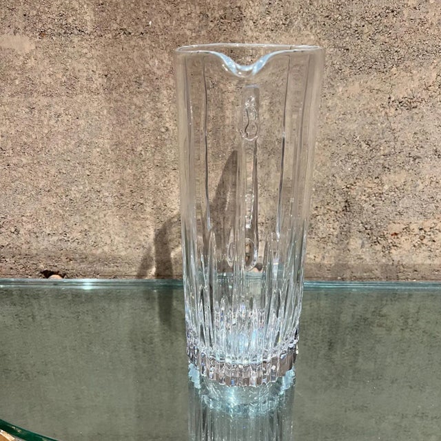 Mid Century Sculptural Modern Cut Glass Crystal Pitcher Arctic Lights Mikasa For Sale In San Diego - Image 6 of 13