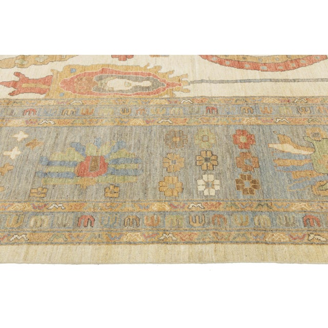 Modern Oushak Style Hand-Knotted Wool Rug – Transitional Neutrals & Earth Tones For Sale - Image 9 of 10