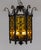 Gothic 1900s Iron & Amber Glass Gothic Art Nouveau Lantern For Sale - Image 3 of 13