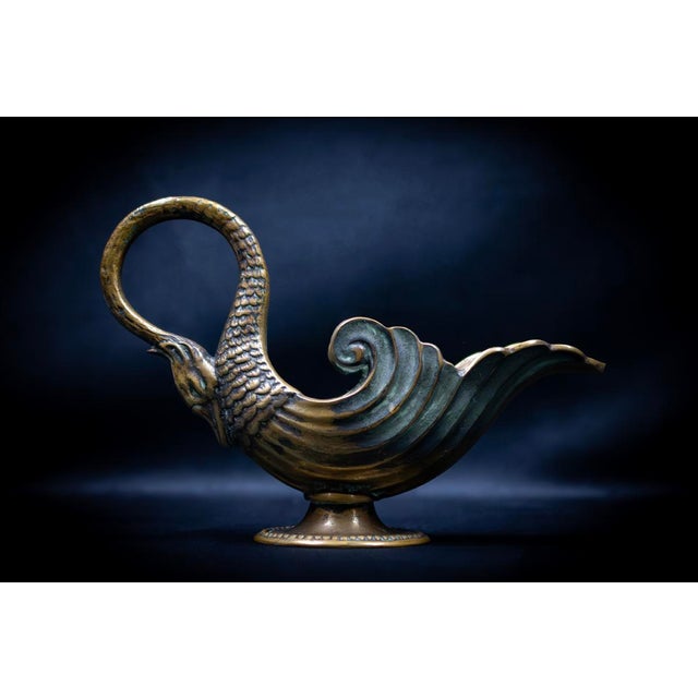 Art Deco Zoomorphic Patinated Bronze Ewer with Swan Handle by Max Le Verrier, France, 1925-1935 For Sale - Image 11 of 11