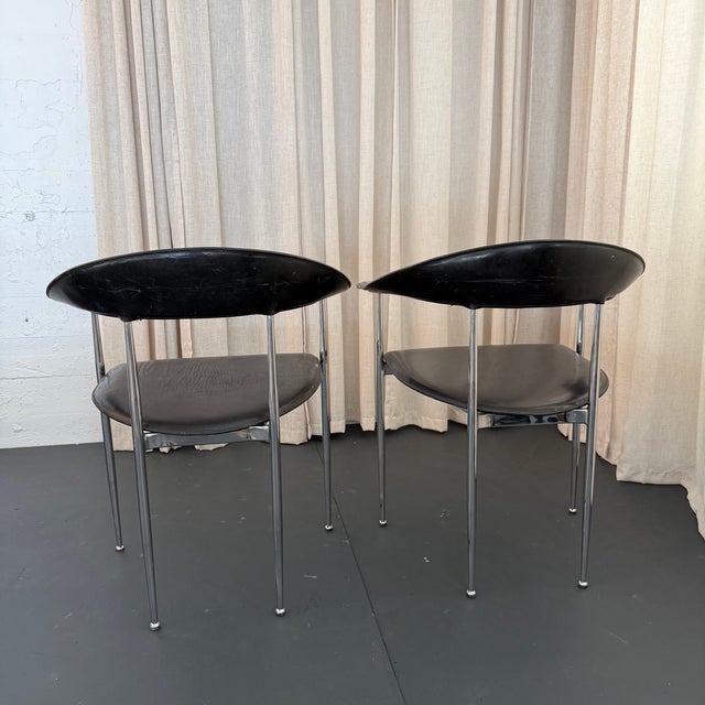Pair of Italian Postmodern Fasem P40 Chairs by Vegni & Gualtierotti For Sale In New York - Image 6 of 9